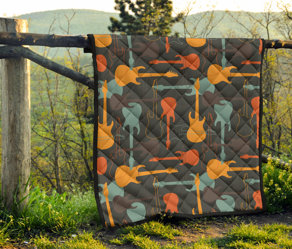 Electric Guitars Pattern Premium Quilt