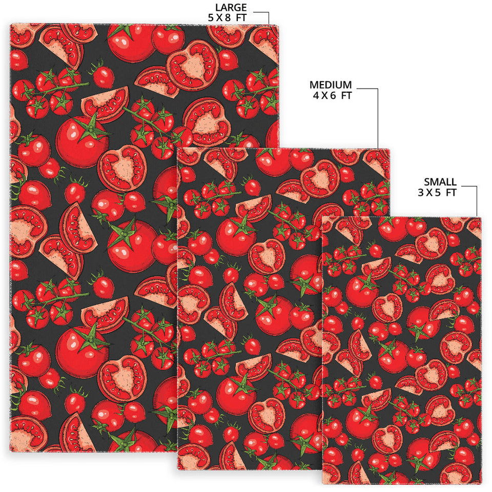 Tomato Black Background Area Rug