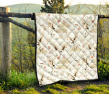 Beautiful Japanese Cranes Pattern Premium Quilt