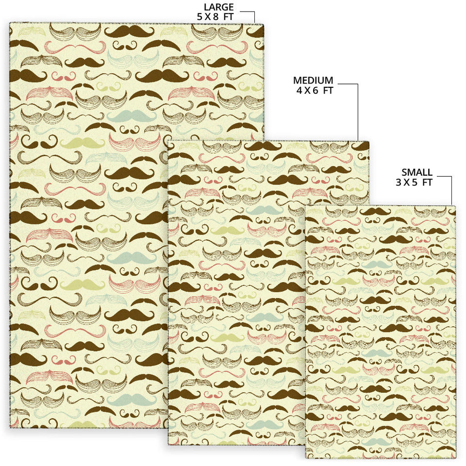 Mustache Beard Pattern Print Design 01 Area Rug