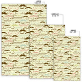 Mustache Beard Pattern Print Design 01 Area Rug