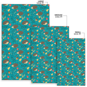 Hedgehog Pattern Print Design 01 Area Rug