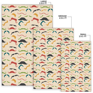 Mustache Beard Pattern Print Design 03 Area Rug