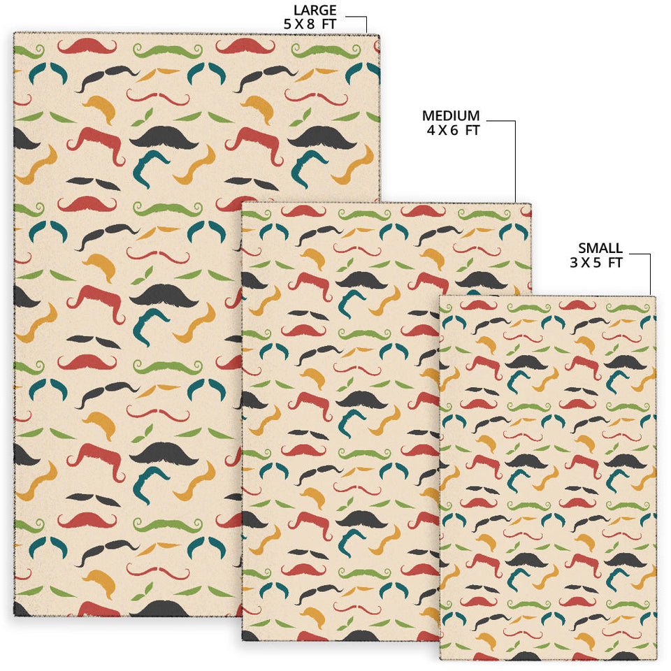 Mustache Beard Pattern Print Design 03 Area Rug
