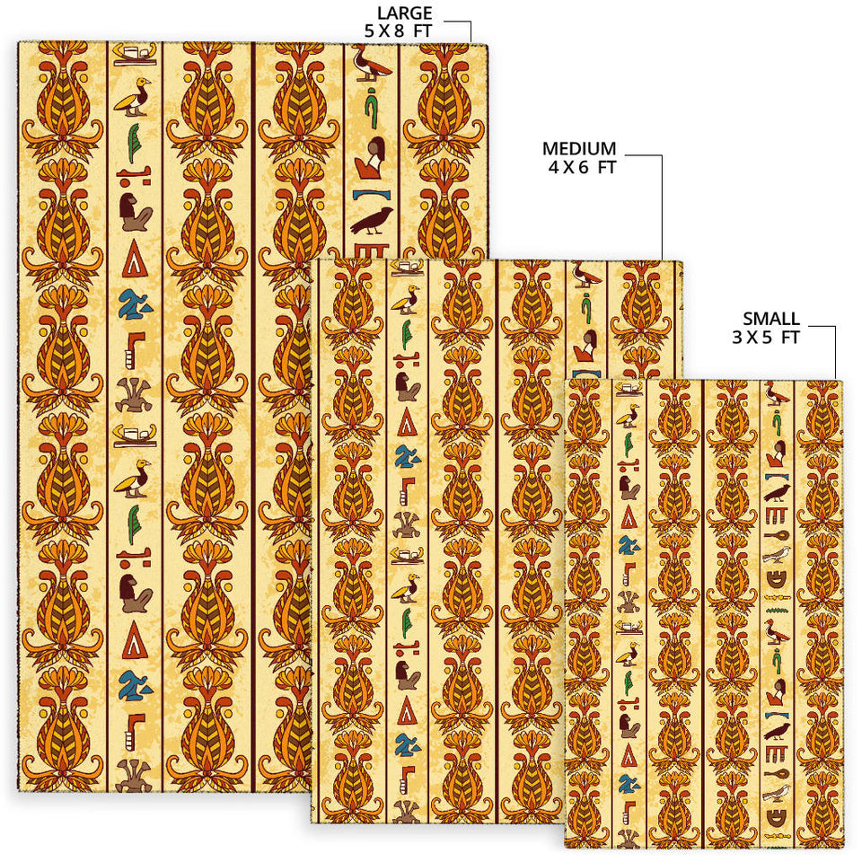 Egypt Hieroglyphics Pattern Print Design 04 Area Rug