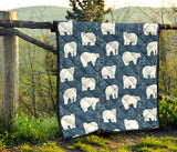 Polar Bear Mother Her Child Pattern Premium Quilt