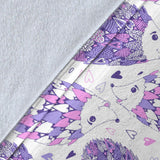 Hedgehog Pattern Print Design 05 Premium Blanket
