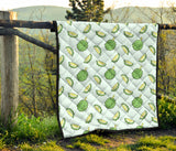 Durian Pattern Blue Background Premium Quilt