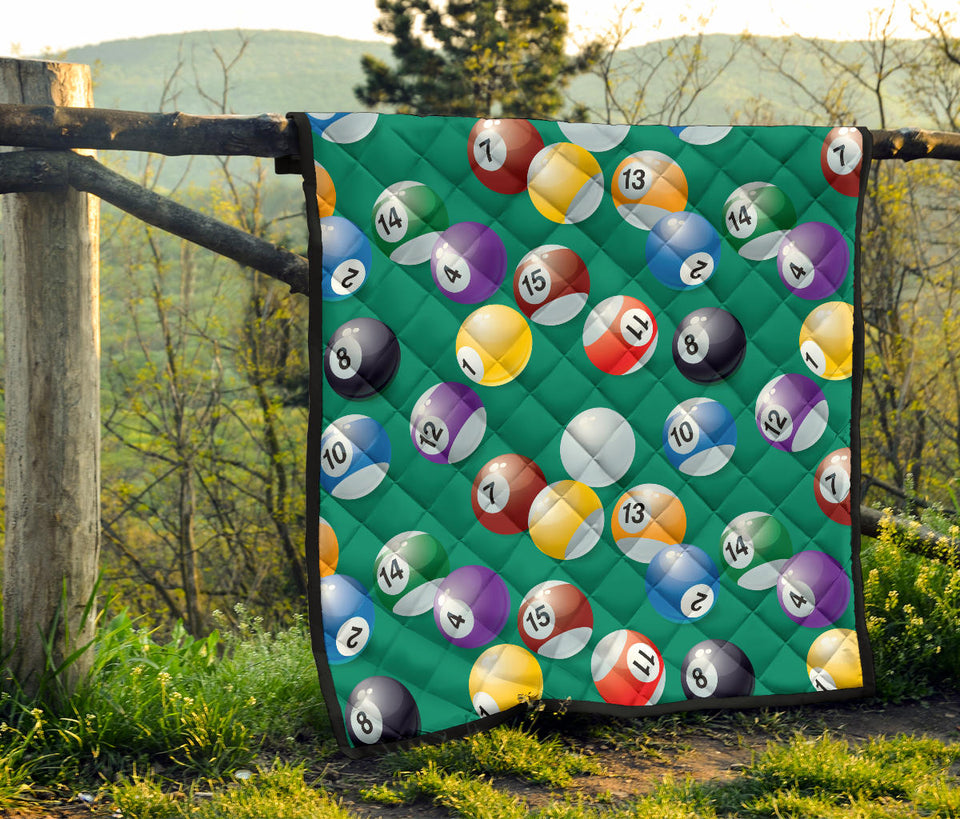 Billiard Ball Pattern Print Design 01 Premium Quilt