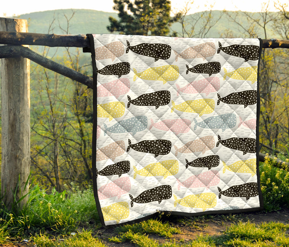 Whale Dot Pattern Premium Quilt