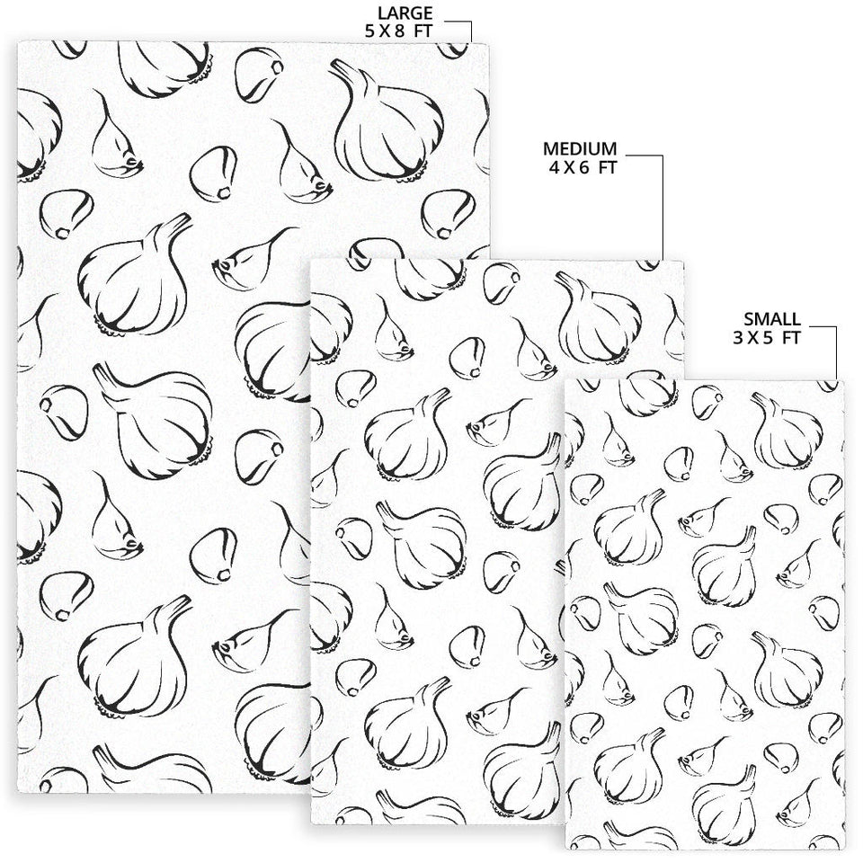 Garlic Pattern Black White Area Rug