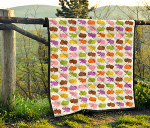 Hippopotamus Pattern Print Design 01 Premium Quilt