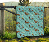 Dachshund Decorative Background Premium Quilt