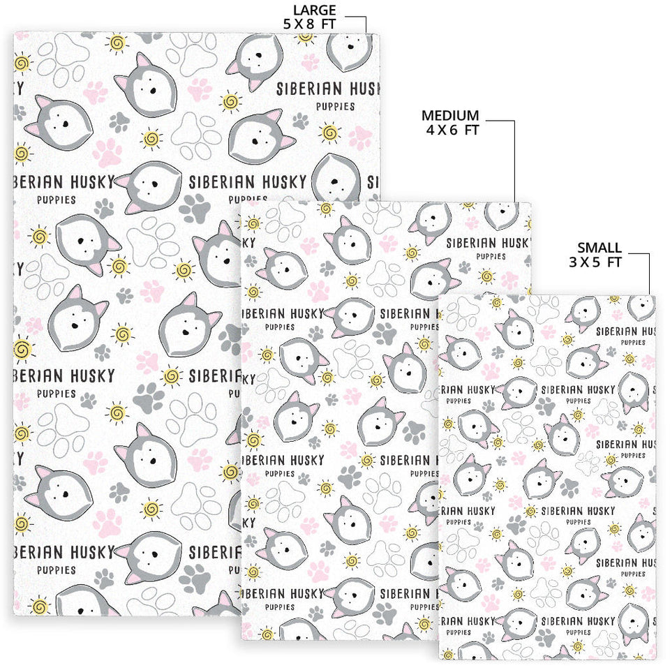Siberian Husky Design Pattern Area Rug