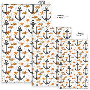 Clown Fish Pattern Print Design 02 Area Rug