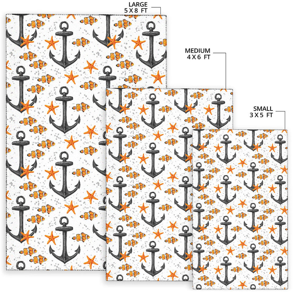 Clown Fish Pattern Print Design 02 Area Rug