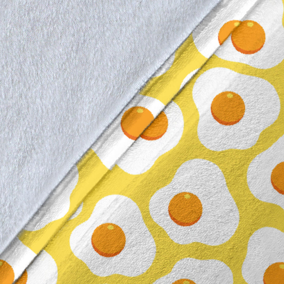 Fried Eggs Pattern Print Design 05 Premium Blanket