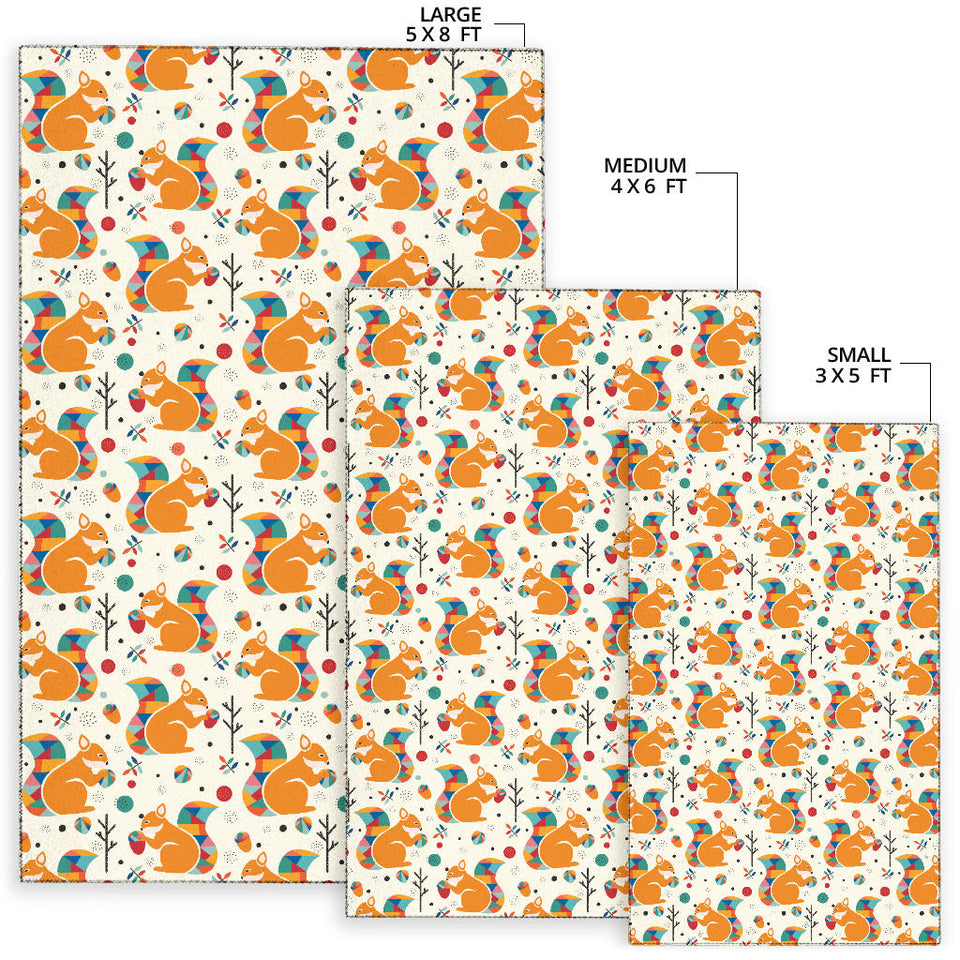 Squirrel Pattern Print Design 04 Area Rug