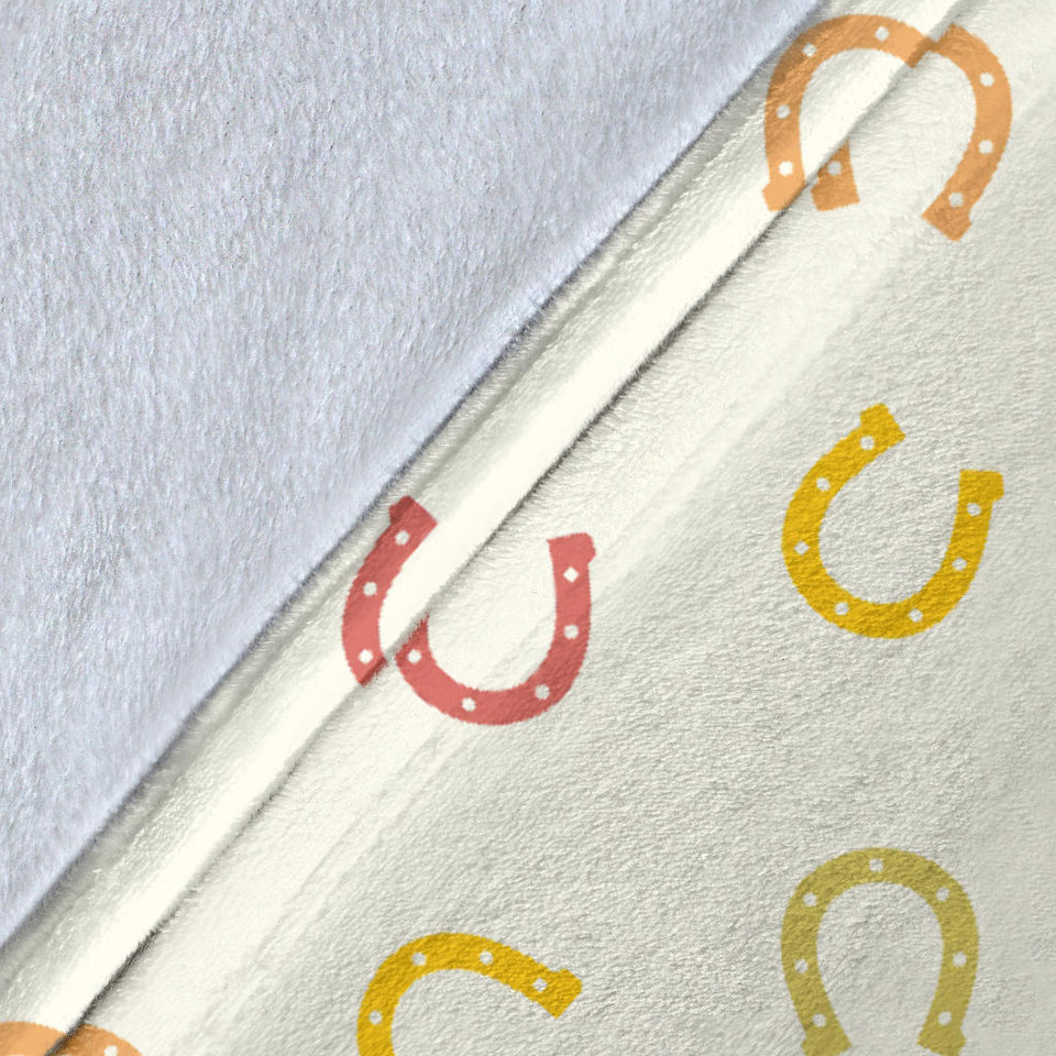 Horseshoes Pattern Print Design 02 Premium Blanket