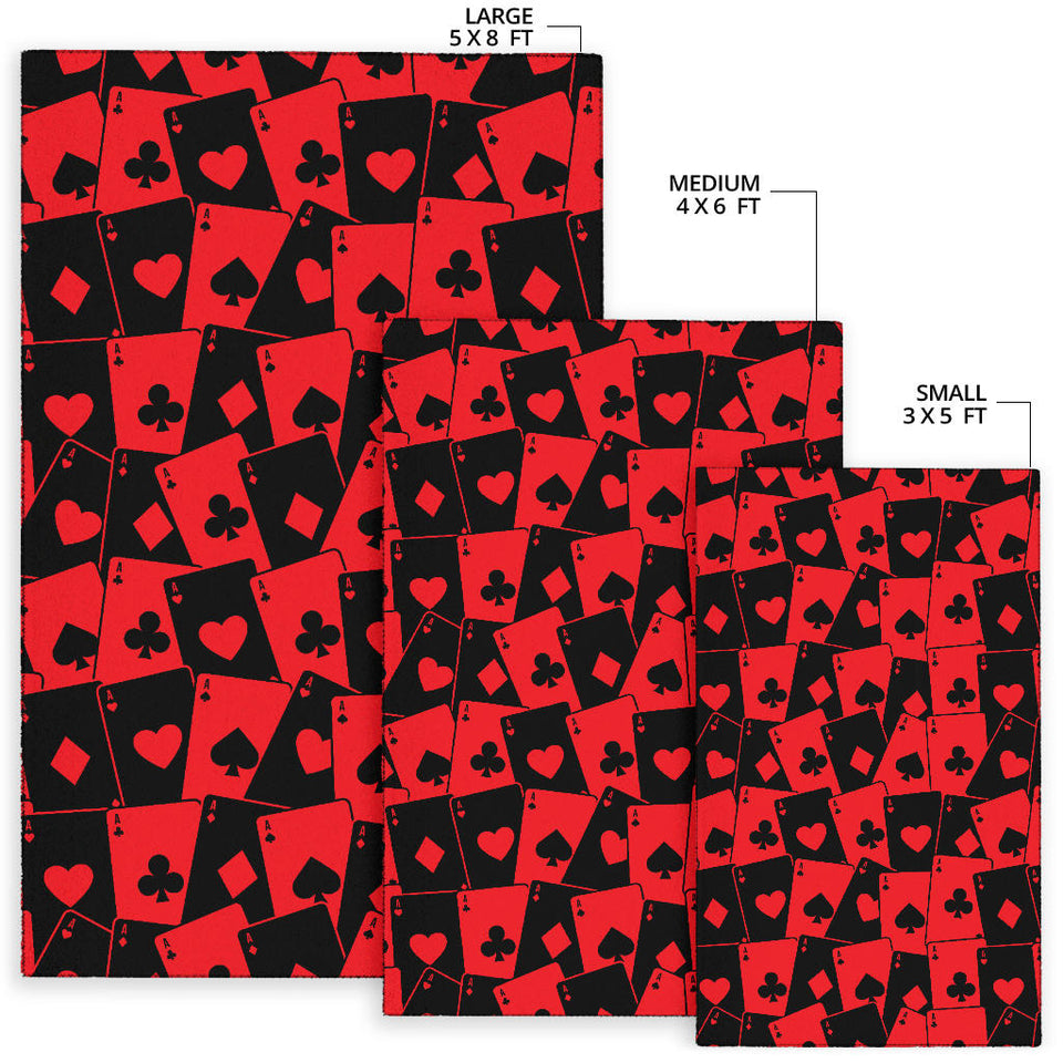 Casino Cards Suits Pattern Print Design 02 Area Rug