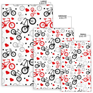 Bicycle Pattern Print Design 04 Area Rug