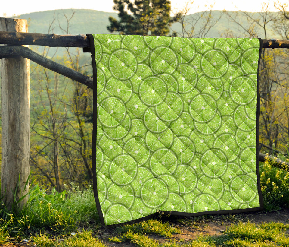 Slices Of Lime Pattern Premium Quilt