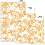 Hand Drawn Orange Fruit Pattern Area Rug