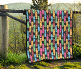 Skate Board Pattern Print Design 02 Premium Quilt