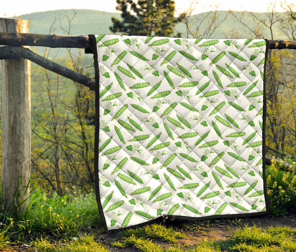 Green Peas Pattern Print Design 04 Premium Quilt