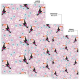 Beautiful Toucan Flower Leaves Area Rug