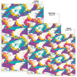 Colorful Crow Illustration Pattern Area Rug