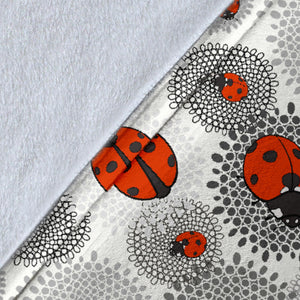 Ladybug Pattern Print Design 05 Premium Blanket