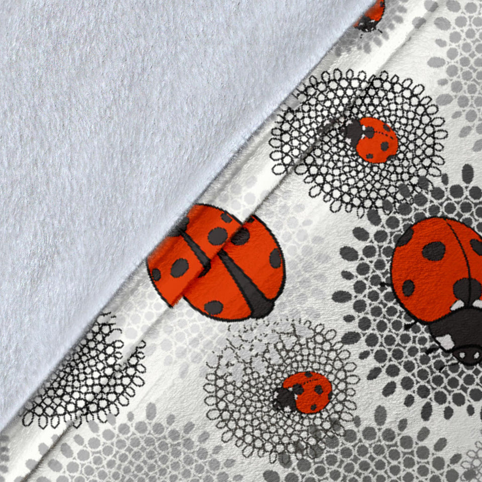 Ladybug Pattern Print Design 05 Premium Blanket