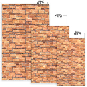 Brick Printed Pattern Print Design 04 Area Rug