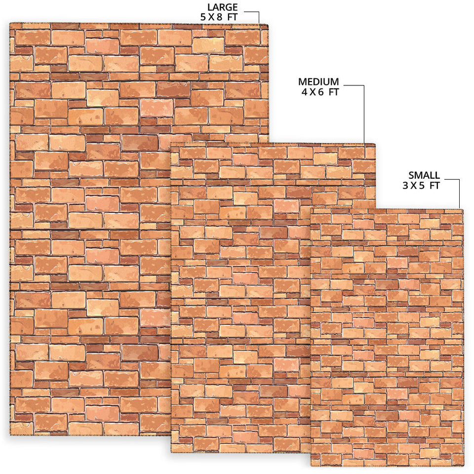 Brick Printed Pattern Print Design 04 Area Rug