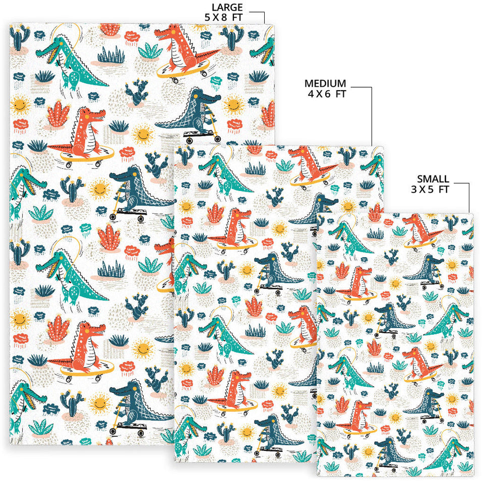 Cute Crocodile Pattern Area Rug