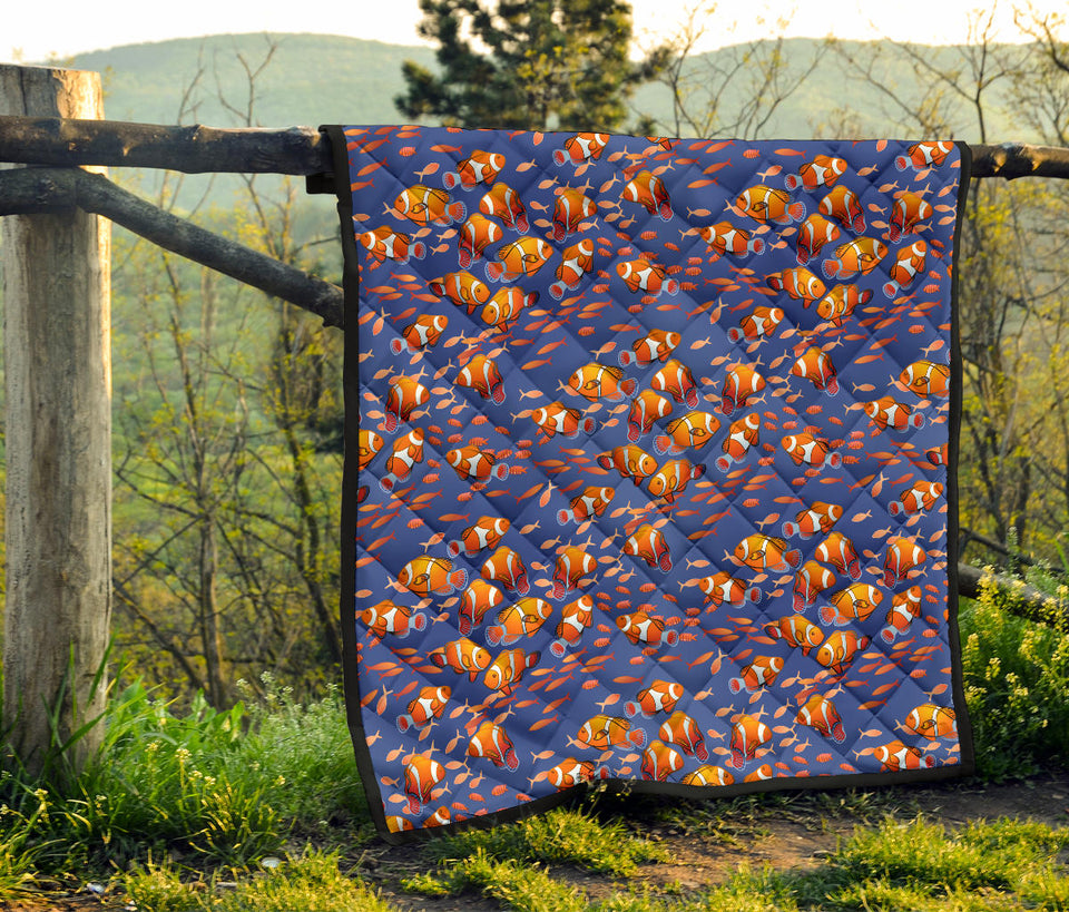 Clown Fish Pattern Print Design 04 Premium Quilt