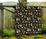 Raccoon Watermelon Pattern Premium Quilt