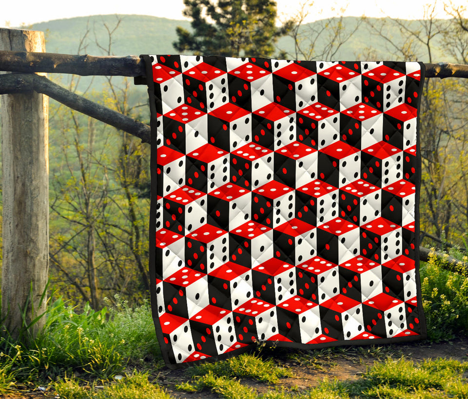 Dice Pattern Print Design 02 Premium Quilt