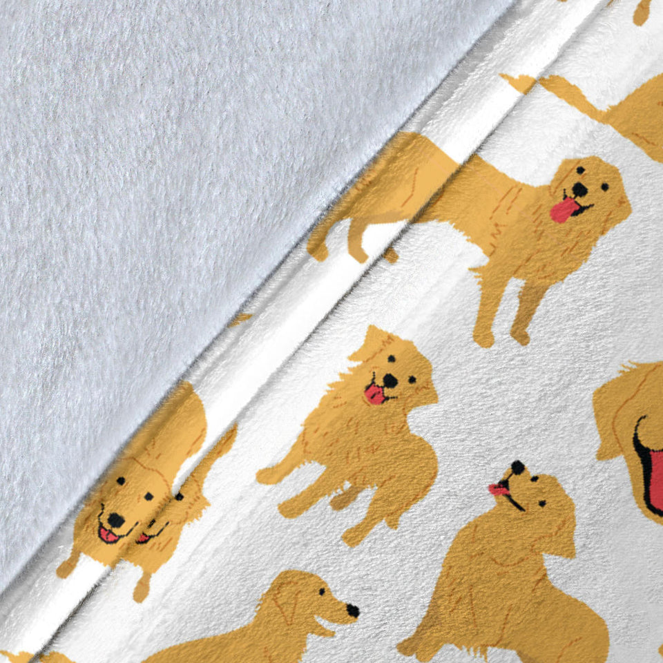 Golden Retriever Pattern Print Design 05 Premium Blanket