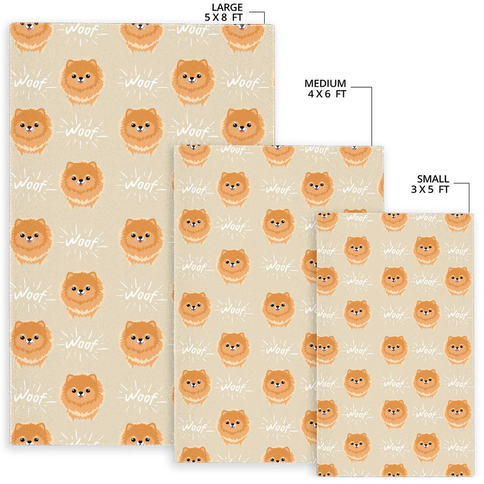 Cute Brown Pomeranian Puppy  Area Rug