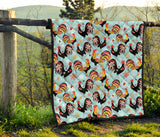 Rooster Chicken Cock Snowfalke Premium Quilt