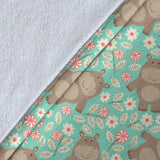 Hippopotamus Pattern Print Design 02 Premium Blanket