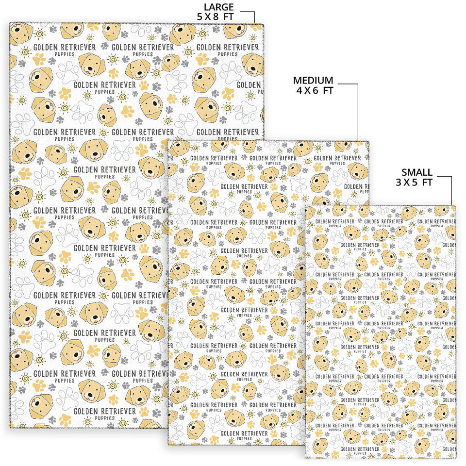 Golden Retriever Pattern Print Design 04 Area Rug