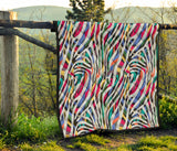 Colorful Zebra Skin Pattern Premium Quilt