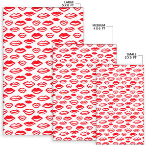 Lips Pattern Print Design 05 Area Rug