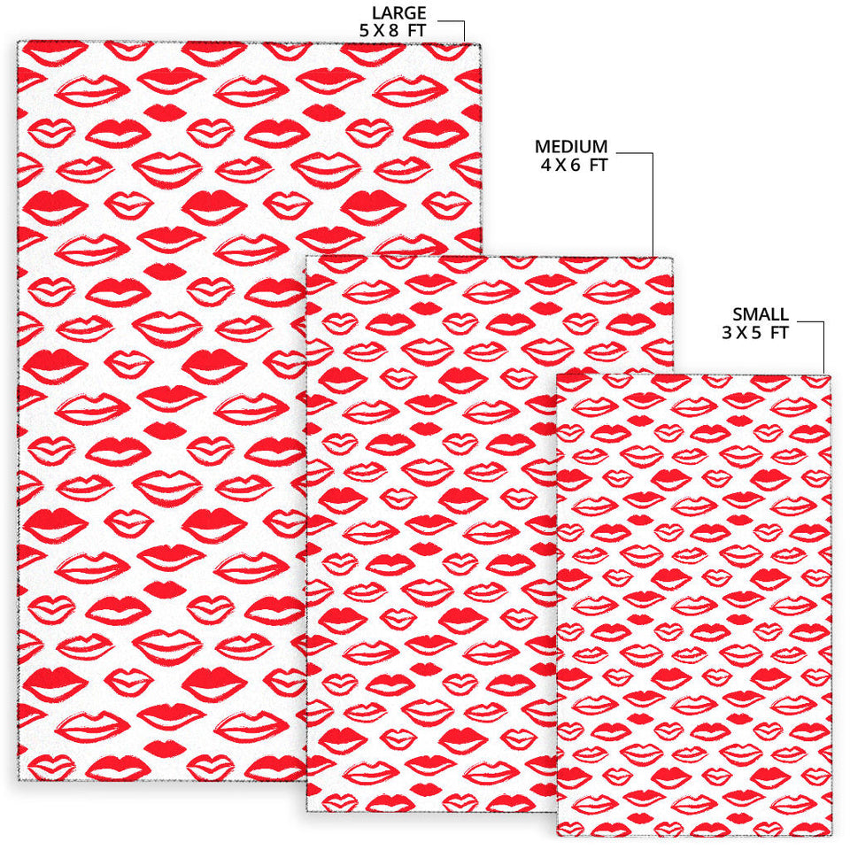 Lips Pattern Print Design 05 Area Rug