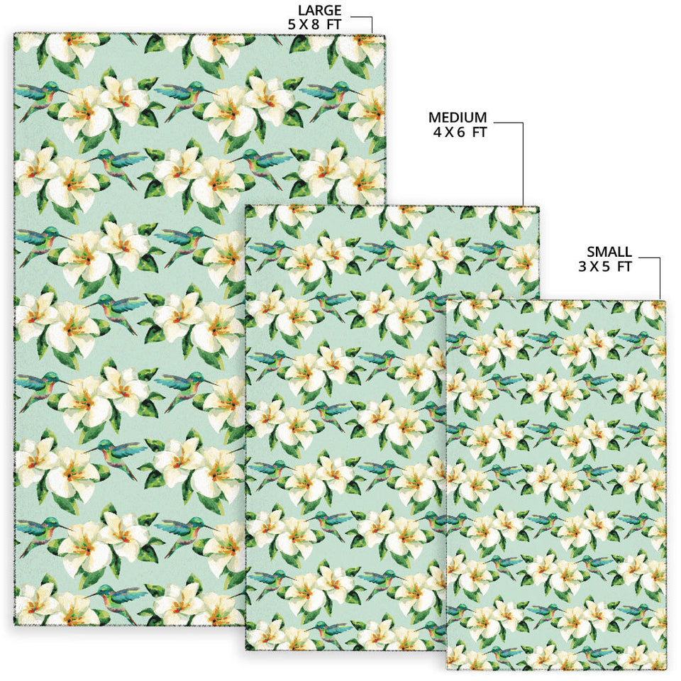 Hummingbird Pattern Print Design 01 Area Rug