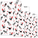 Cool Rooster Chicken Cock Floral Ornament Background Area Rug
