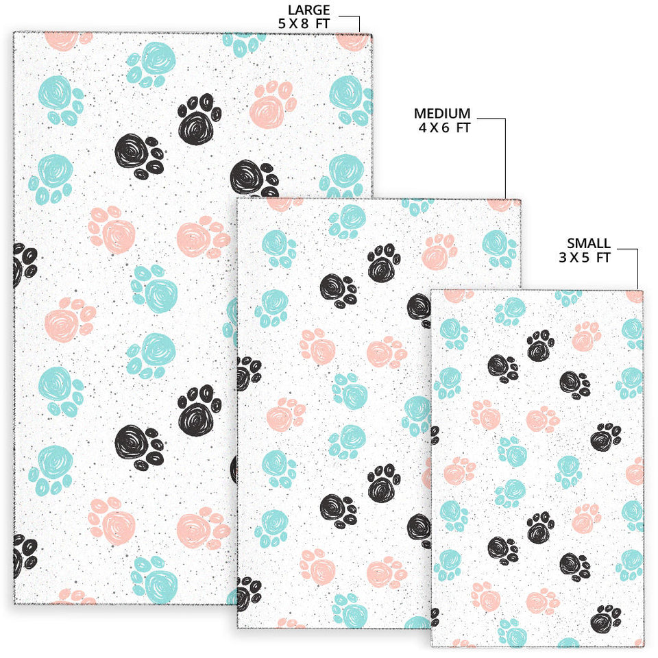 Dog Paws Pattern Print Design 04 Area Rug